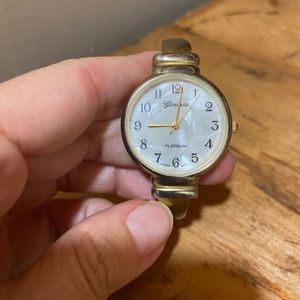 Vintage Geneva Bangle Cuff Watch Gold Round